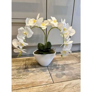 Ovál tálas orchidea dekor 2 szálas 