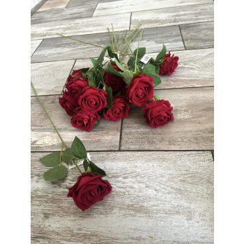 Rózsa szálas bársony élethű mű M52cm