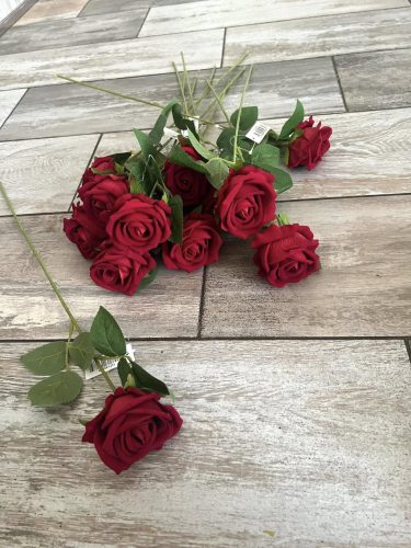 Rózsa szálas bársony élethű mű M52cm
