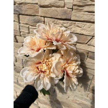   Dália művirág csokor – 45 cm, 7 virágos, halványsárga barack