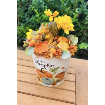 Őszi mókusos asztaldísz 