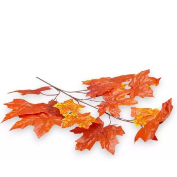 Mű  levél juhar ág selyem 68 cm - narancs őszi