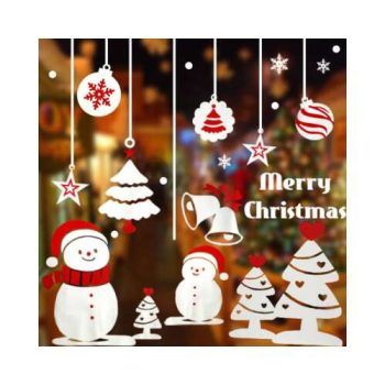 Öntapadós ablakmatrica-színes hóeberes