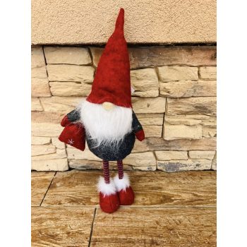 Manó piros szürke zsákkal -48 cm