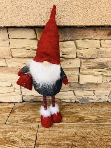 Manó piros szürke zsákkal -48 cm