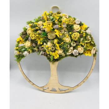 Életfa sárga díszítéssel 40 cm