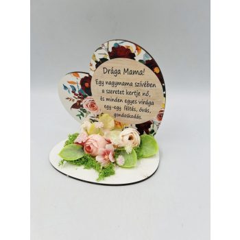 szív- Drága mama.../ barna 13,2x12,8cm