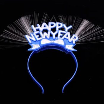 Szilveszteri Fejdísz, villogó, Happy New Year, kék