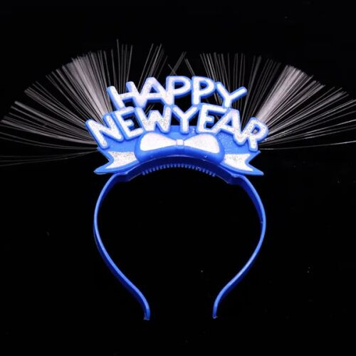 Szilveszteri Fejdísz, villogó, Happy New Year, kék