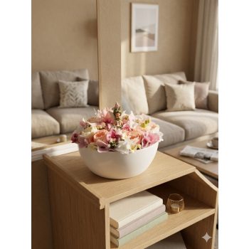   pasztell asztaldísz tündér figurával egy igazán bájos és különleges dekoráció