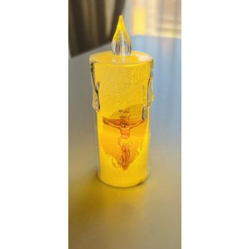 Led gyertya Szenteképes melegfényű 10cm (2.)