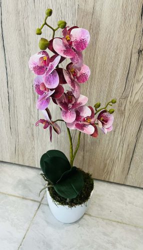 Orchidea kerámia kaspóban lilás rózsaszín színvilágban