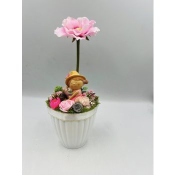 Rózsaszín figurás asztaldísz (3.)