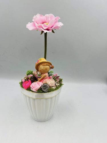 Rózsaszín figurás asztaldísz (3.)