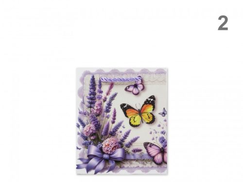  Ajándéktasak levendulás pillangós kicsi 12x6x14cm
