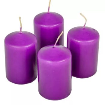 Adventi gyertya matt lila 40*60mm  4db/csom