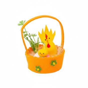 Húsvéti kosár figurával filc 12cm