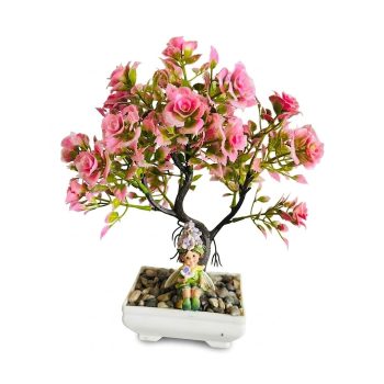   Örökfa kis manóval – élethű virágos lakásdekoráció (28 cm)