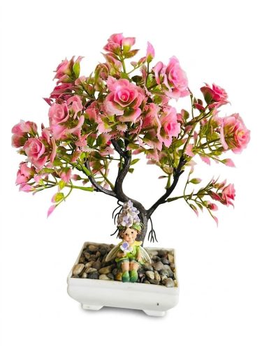 Örökfa kis manóval – élethű virágos lakásdekoráció (28 cm)