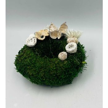 MOHA KOSZORÚ 10CM, natur fehér  színben
