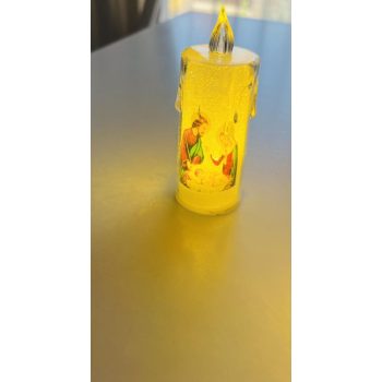 Led gyertya Szenteképes melegfényű 10cm (1.)