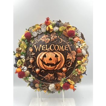 Nagyméretű welcome feliratú ajtódísz őszi/ halloween 