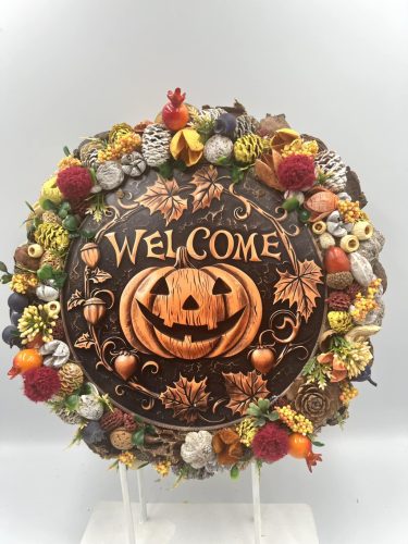 Nagyméretű welcome feliratú ajtódísz őszi/ halloween 
