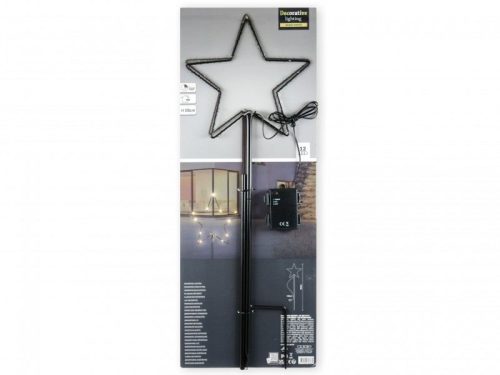 12 LEDes pálcás csillag dekoráció melegfehér kül- és beltéri 100cm 