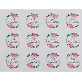 Matrica ív -SOK SZERETETTEL- VIRÁGKOSZORÚS 24DB/ A4 LAP