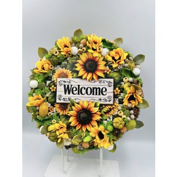 Napraforgós ajtódísz 