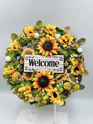 Napraforgós ajtódísz 