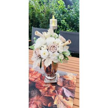 Led fényes asztaldísz pasztell színvilágban