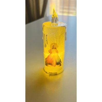 Led gyertya Szenteképes melegfényű 10cm (4.)