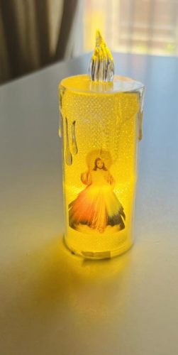 Led gyertya Szenteképes melegfényű 10cm (4.)
