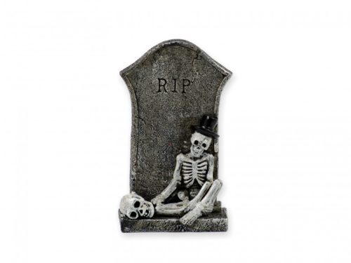 Sírkő + csontváz 12cm halloween