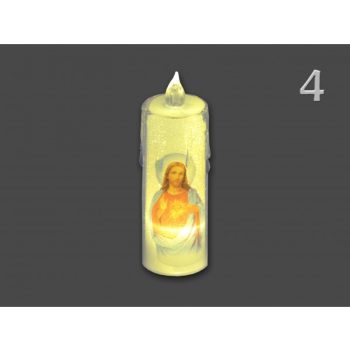 LEDes világító gyertya Szent 4x12cm (2.)