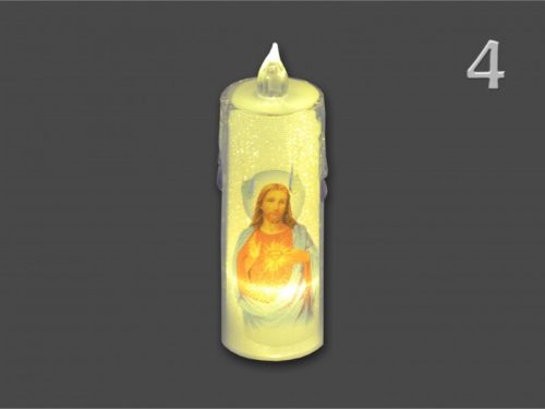 LEDes világító gyertya Szent 4x12cm (2.)