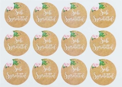 SOK SZERETETTEL-matrica  FAHATÁSÚ 24DB/ A4 LAP 