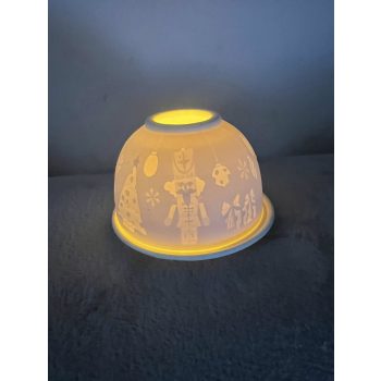   ️ Karácsonyi Mécsestartó – Diótörő Mintával (12×7,5 cm)