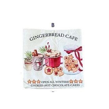   Karácsonyi Párnahuzat – Mézeskalács Mintás (45 × 45 cm)