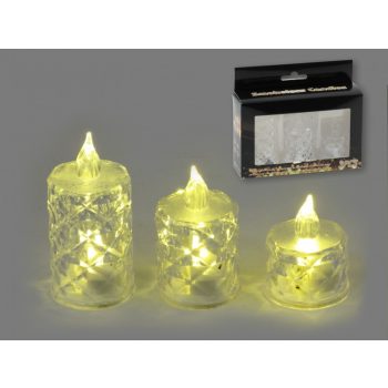 LEDes világító gyertya 3db 5/6,5/8cm