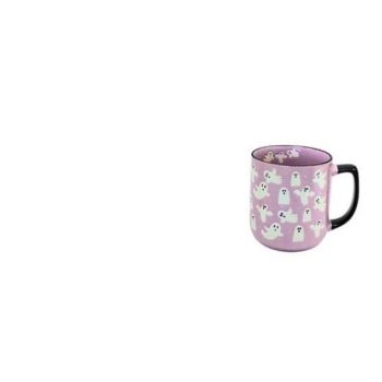 Lila szellemes bögre halloween őszi kerámia