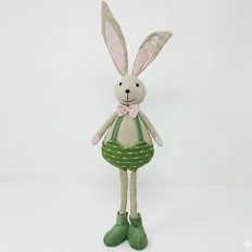 Húsvéti álló nyuszi figura – fiú nyúl zöld ruhában (66 cm)