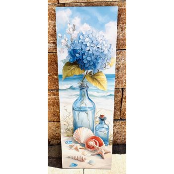 Nyári nagy tábla- Hortenziás 60x20cm