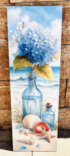 Nyári nagy tábla- Hortenziás 60x20cm