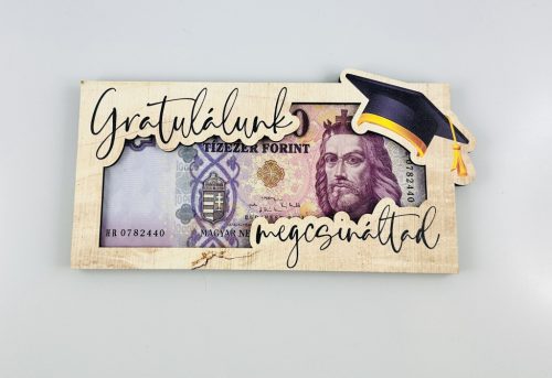 Kalapos nagy pénztartó – ballagási ajándék pénzátadó tartó