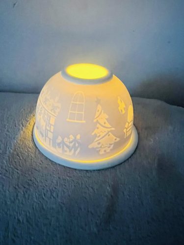  Karácsonyi Mécsestartó – kandalló  Mintával (12×7,5 cm)