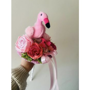 Flamingós ballagási csokor