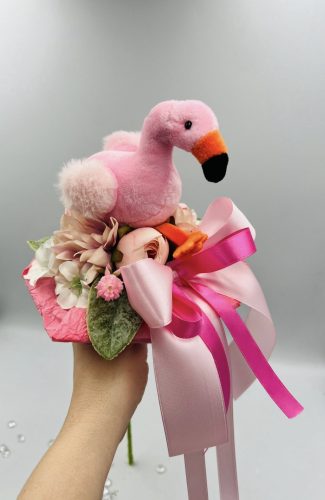 Flamingós ballagási csokor