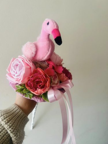 Flamingós ballagási csokor